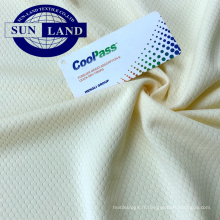 Tissu en maille hexagonale 100% polyester, coupe sec, pour vêtements de sport et t-shirts